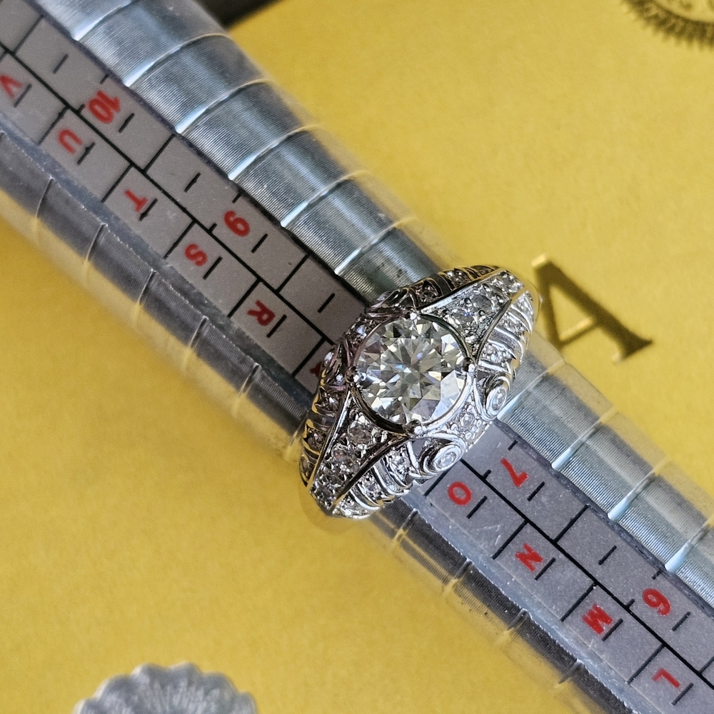 1 CT Moissanite Set In 14k White Gold Filled Band
